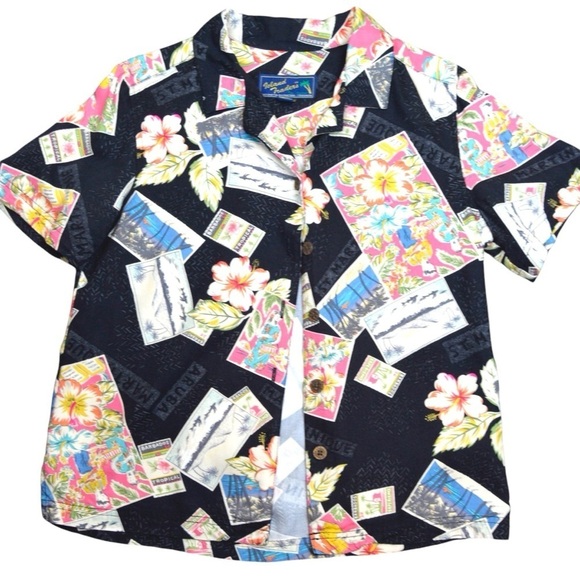 Vintage Island Traders Short Sleeve Button Down Tropical Rayon Shirt, Small - Picture 8 of 8